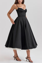 | Strapless V-neck Sleeveless Maxi Dress