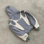 Devil Print Zip Up Hoodie