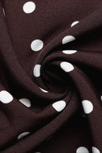 Deep V Halter Neck Polka Dot A Line Maxi Dress