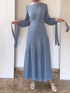 Puffy Sleeves  Wrap Desgin Two Pieces Suit