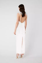 Ostrich Feather Trim Gown Prom Dress