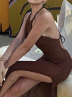 High Slits On Both Sides Sleeveless Cover Up Dress