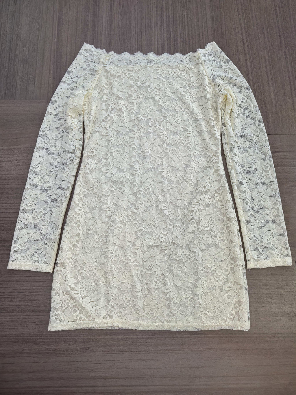 Off Shoulder Floral Lace Bodycon Long Sleeve Mini Party Dress For Women 2026