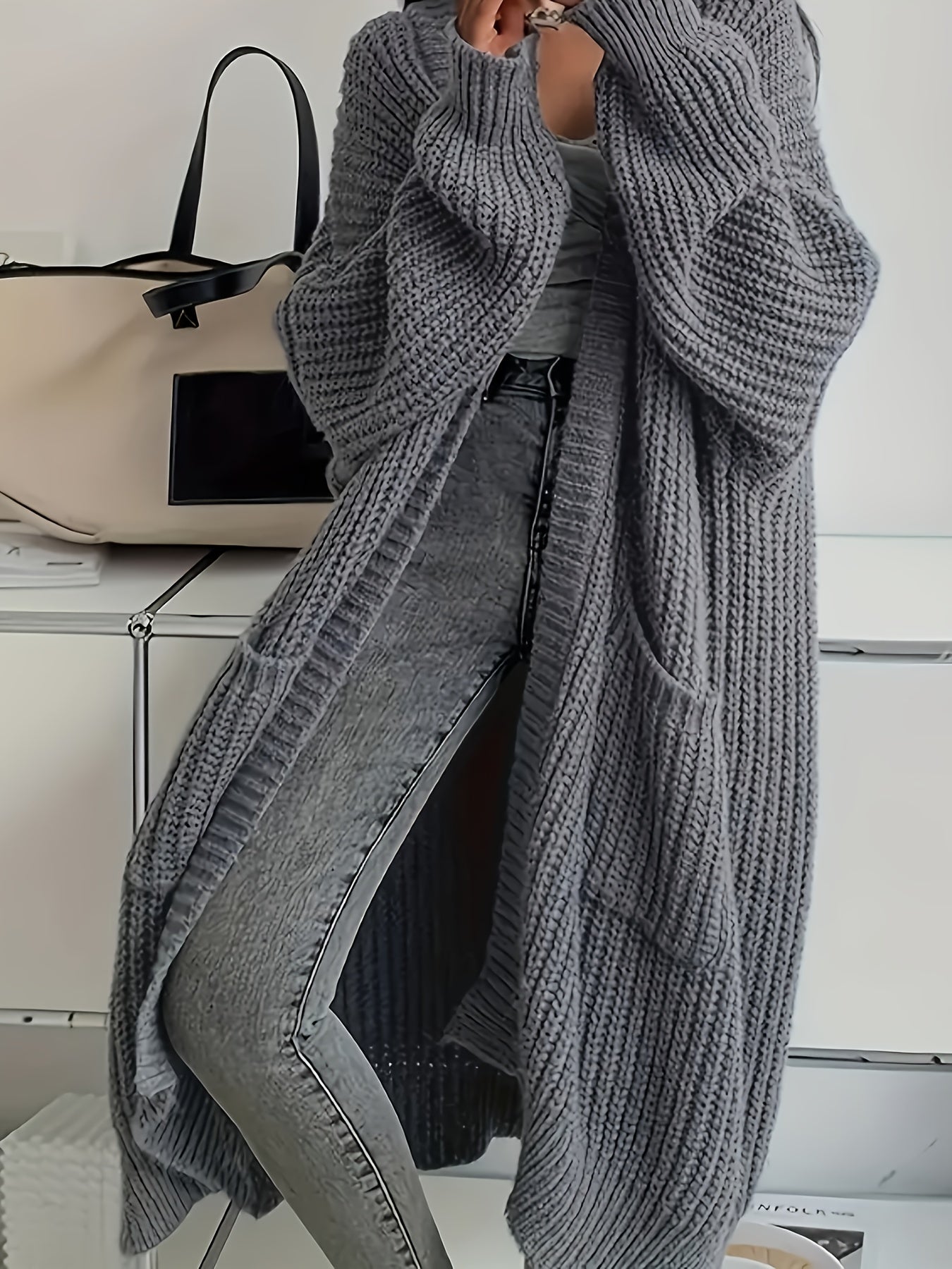 | Longline Cardigan in Cozy Material