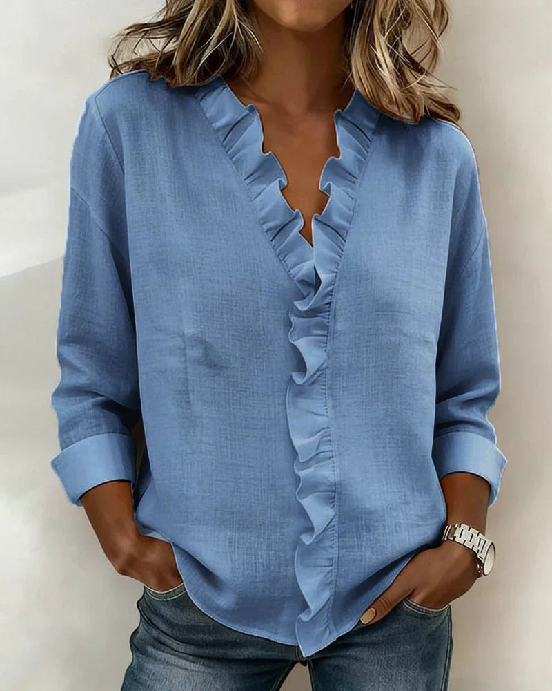 Elara | V-Neck Long Sleeve Blouse