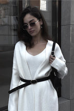 Minimalist Knit Two Piece Skirt Set