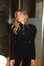Chic Black Waist Defined Blazer