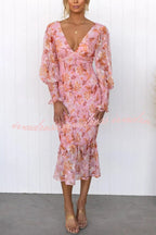 Garden Gathering Floral Smocked Waist Midi Dress