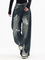 Butterfly Print Boyfriend Jeans