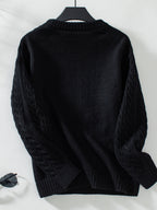 | Long-sleeved cable-knit sweater, crew neck