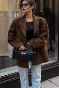 Casual Suede Finish Longline Jacket