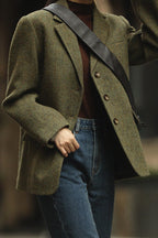 Wool Blend Single Breasted Blazer