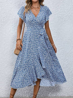 Zoraida Effortless Floral Wrap Dress Statement Occasion Edit