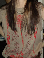 Retro Printed Loose Tank Top