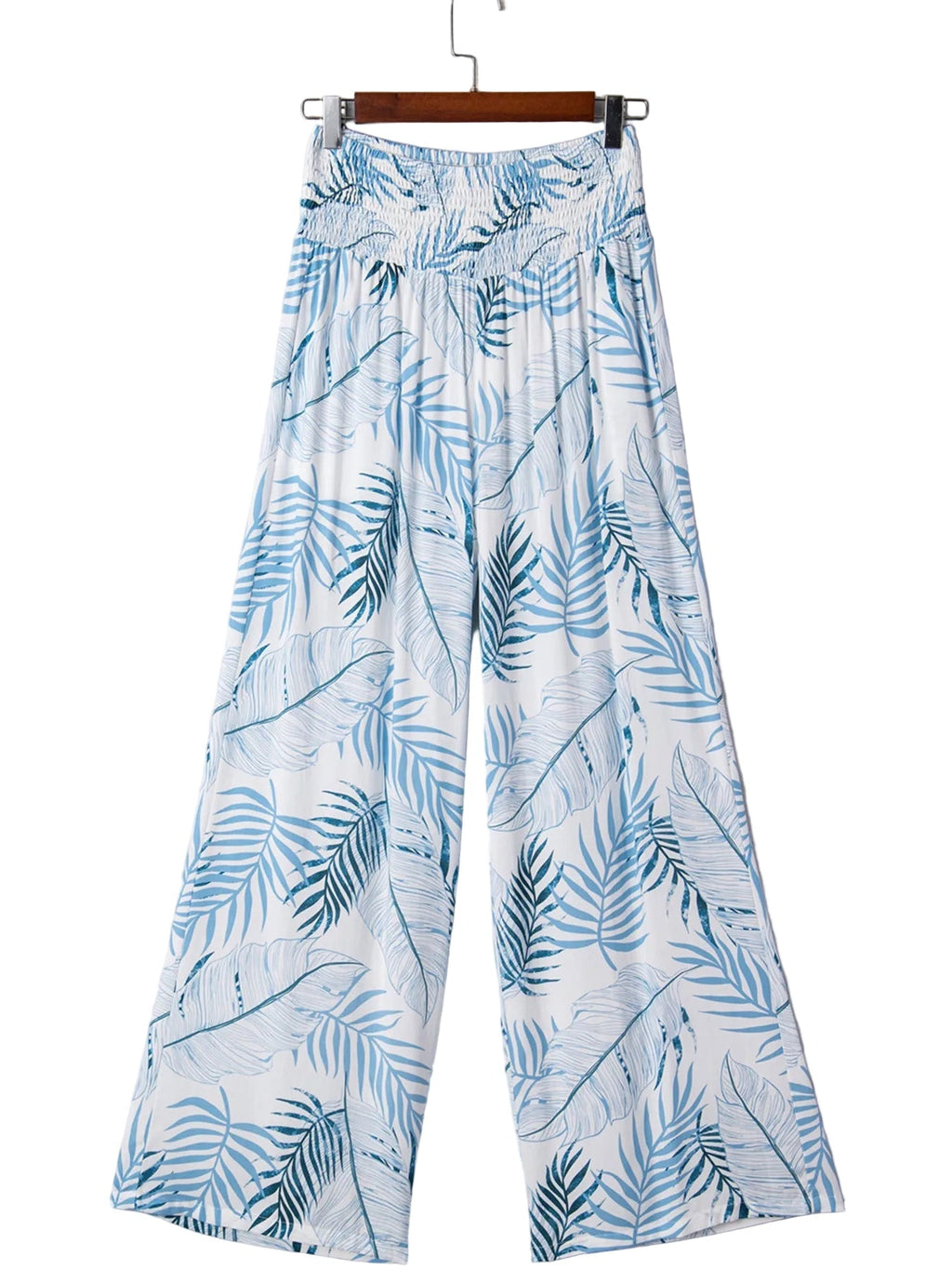 Tropical Wide Leg Pants | Shirred Waist Women__ Style