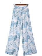 Tropical Wide Leg Pants | Shirred Waist Women__ Style