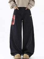 Large Pocket With Retro Design Boyfriend Jeans
