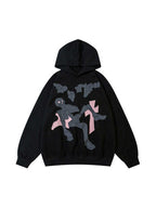 Street Cartoon Skull Print Oversized Hoodie