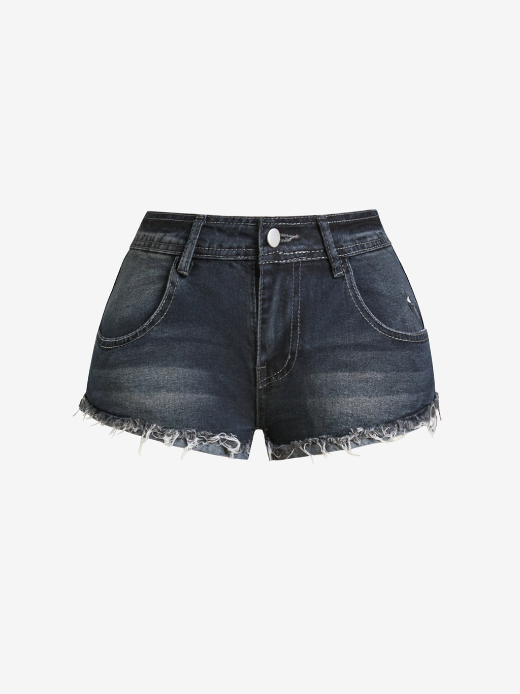 Vintage Design Flap Denim Shorts