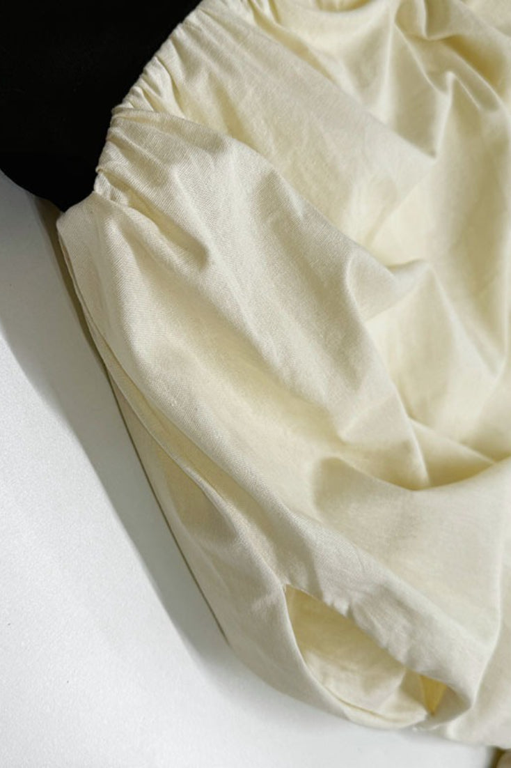 Beige Spaghetti Strap Square Neck Empire Waist Gathered Patchwork Maxi Dress