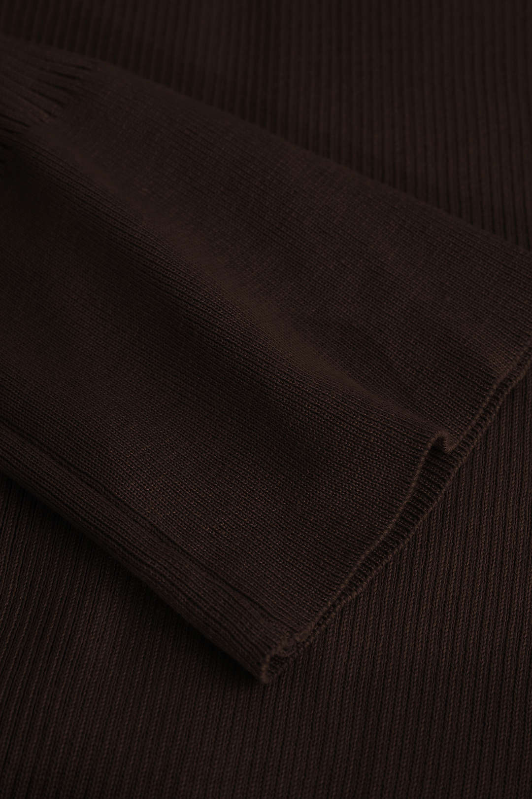 Rib Knit Polo Collar Button Front Flared Cuff Maxi Dress