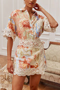 Amalfi Crochet Floral Linen Matching Set