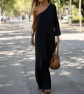 Mallory Minimalist Elegantly Flowy One Shoulder Dress Premium Wardrobe Essential