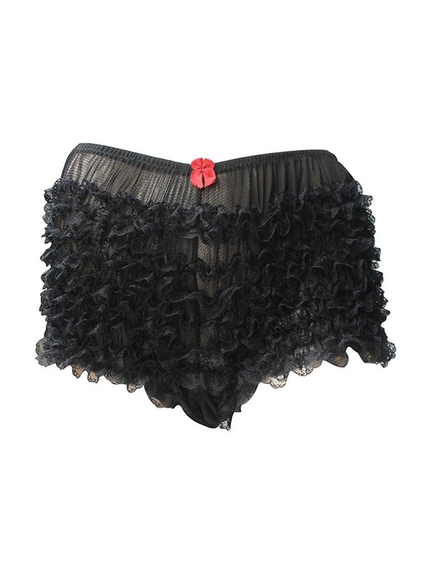 Lace Fungus Bow Decor Shorts