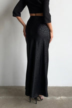 Leopard Print Satin Mermaid Skirt