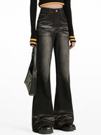 High street loose fit without leg-fitting horns Flare Jeans