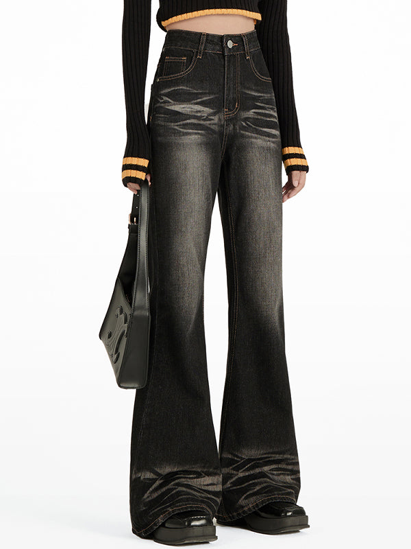 High street loose fit without leg-fitting horns Flare Jeans