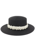 Pearl Embellished Beach Hat