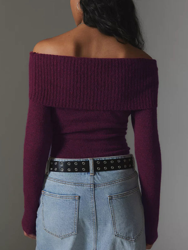 Solid Off Shoulder Sweater
