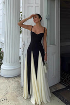 Black Colorblock Cami Maxi Dress