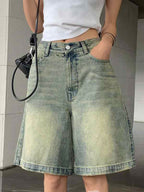 Distressed Loose Denim Shorts