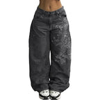 American Retro High Street Wide Legs Boyfriend Jeans