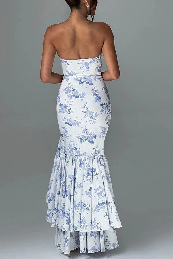 Lindsay Exclusive Off Shoulder Maxi Dress with a Slim Fit and Irregular Hem Elevated Occasion Wear