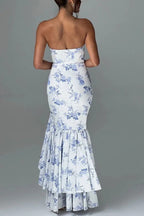 Lindsay Exclusive Off Shoulder Maxi Dress with a Slim Fit and Irregular Hem Elevated Occasion Wear