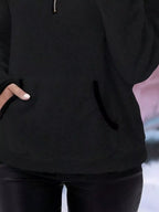 Full Size Cozy Fleece Quarter Zip Long Sleeve Sweatshirt Plus Size