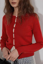 Colorblock Fake Two Piece Cardigan