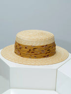 Ribbon Straw Boater Hat