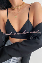 Solid Color Suspender Stretch Two Piece Bikini Swimsuit