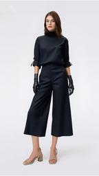Solid Color Simple Casual Suit Trousers Set