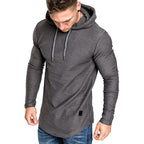 Men's Textured Solid Color High Quality Pullover Hoodies