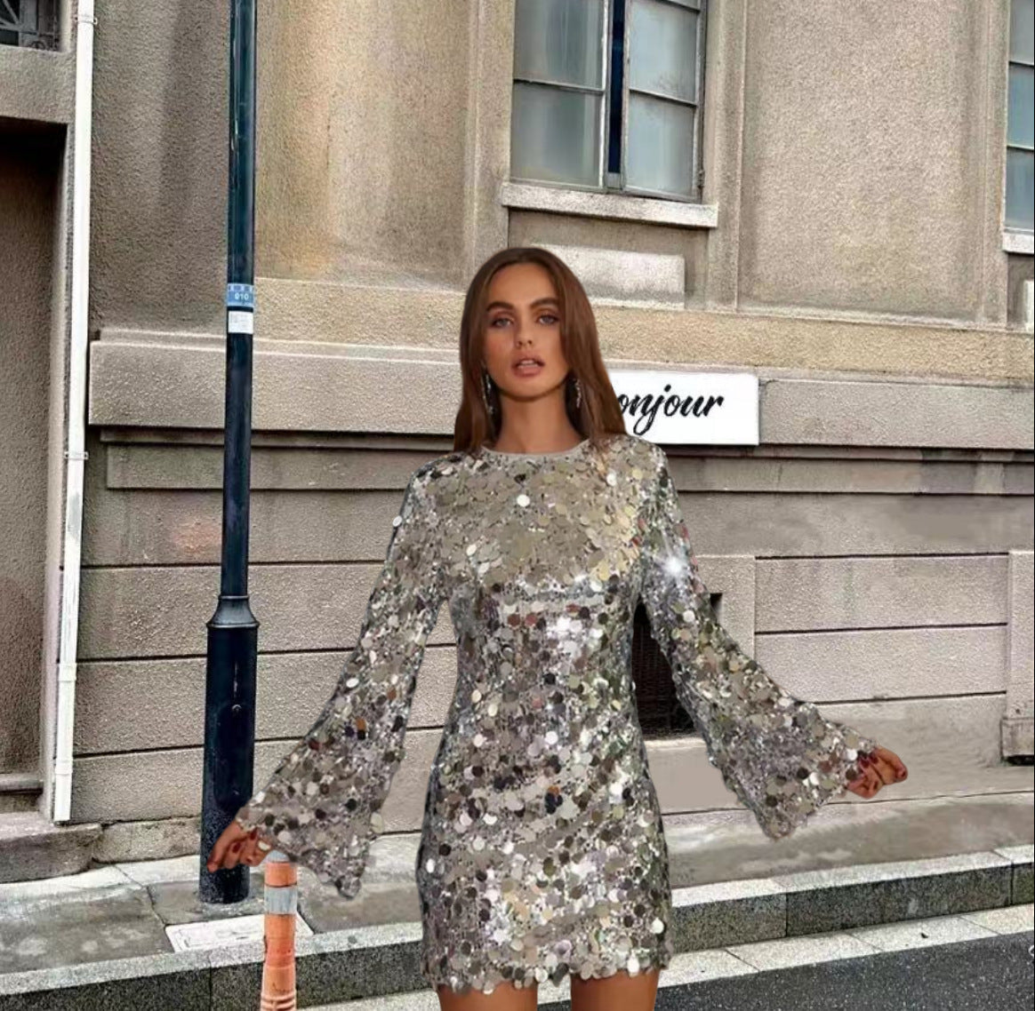 Silver Sequins Dress