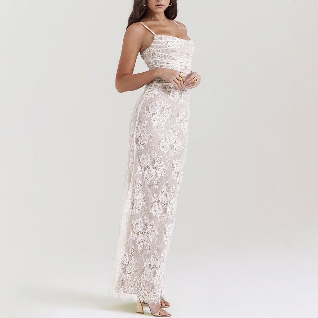 Lace Maxi Dress with Long Sleeves