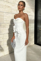 Strapless Floral Bandage Party Dress