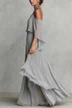 Solid Color Chiffon Off-shoulder Camisole Top and Casual Wide-leg Pants Set