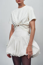 Cotton A-Line High Waist Versatile Mini Skirt