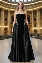 Crystal-Embellished Ruched Bustier Maxi Party Dress